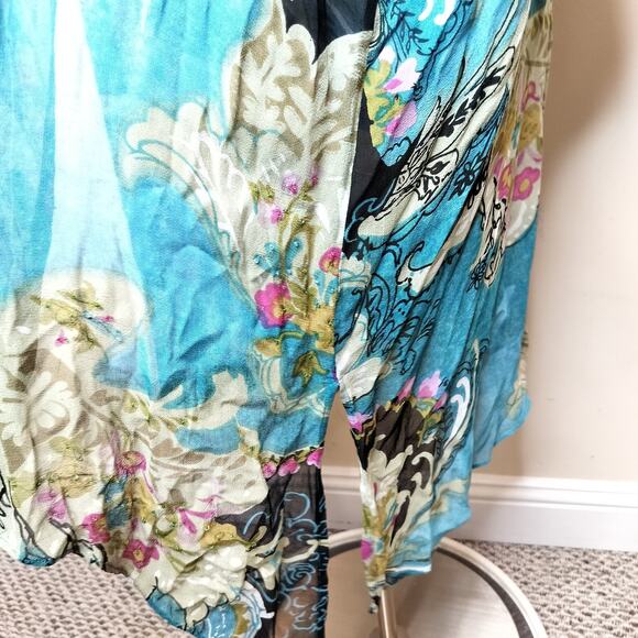 Ulla Popken Tank Jacket Set 16 / 18 Chiffon Floral Sheer Draped - Picture 8 of 12